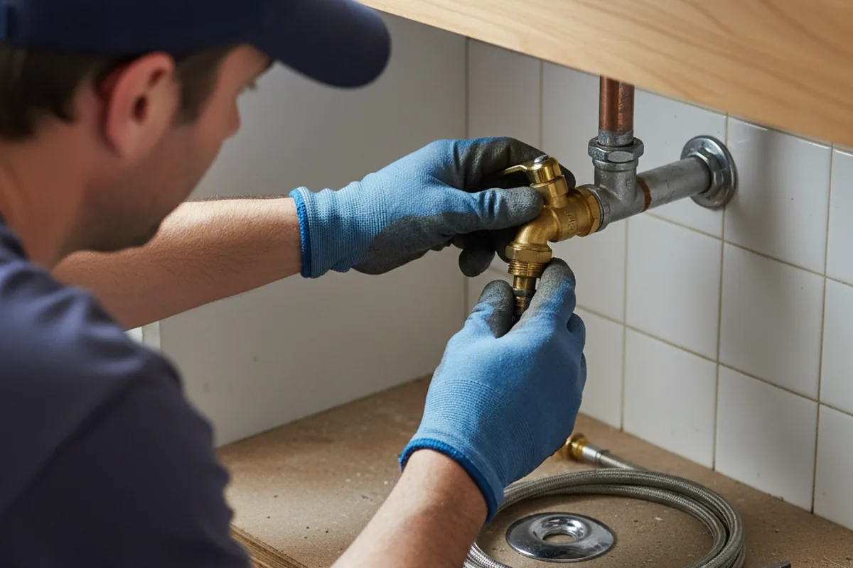 Shutoff valve and fitting work during Faucet and Fixture Repair in Brookhaven